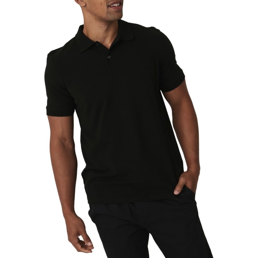 Gap Men’s Black Short Sleeve All Day Pique Polo Shirt